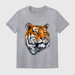 Футболка хлопковая мужская Тигр, цвет: меланж
