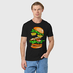 Футболка хлопковая мужская King Burger, цвет: черный — фото 2