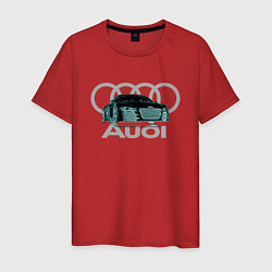 Футболка хлопковая мужская Audi, цвет: красный