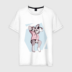 Футболка хлопковая мужская Собака Фурри Furry, цвет: белый