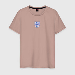 Футболка хлопковая мужская Домашняя форма Сборной Англии цвета пыльно-розовый — фото 1