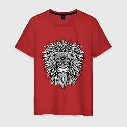 Мужская футболка Голова Льва с узором Мандала