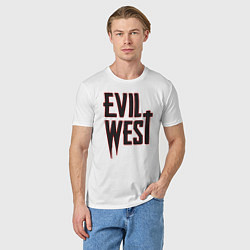 Футболка хлопковая мужская Evil West, цвет: белый — фото 2