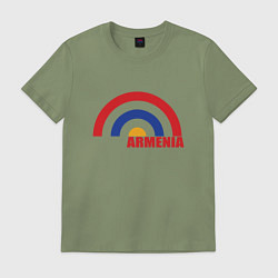 Футболка хлопковая мужская Армения Armenia, цвет: авокадо