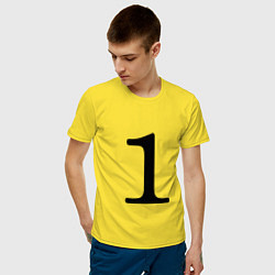 Футболка хлопковая мужская 1 цвета желтый — фото 2