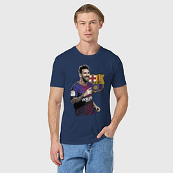 Футболка хлопковая мужская Lionel Messi Barcelona Argentina, цвет: тёмно-синий — фото 2