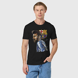 Футболка хлопковая мужская Lionel Messi Barcelona Argentina Striker, цвет: черный — фото 2