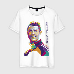 Футболка хлопковая мужская Bravo! Ronaldo!, цвет: белый