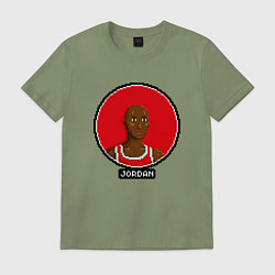 Футболка хлопковая мужская Retro Jordan, цвет: авокадо