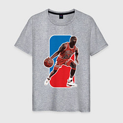 Футболка хлопковая мужская NBA - Jordan, цвет: меланж