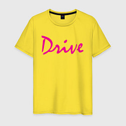 Футболка хлопковая мужская DRIVE, цвет: желтый