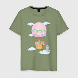 Мужская футболка Кролик и воздушный шар