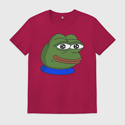 Футболка хлопковая мужская Лягушонок Пепе, цвет: маджента