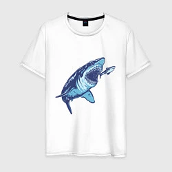 Мужская футболка Гигантская акула Мегалодон