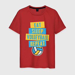 Мужская футболка Еда, сон, волейбол