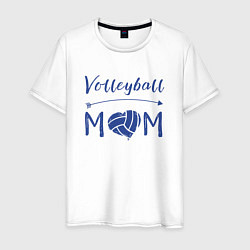 Футболка хлопковая мужская Мама Волейбола, цвет: белый