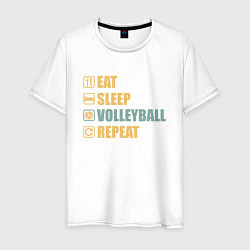 Мужская футболка Есть, спать, волейбол