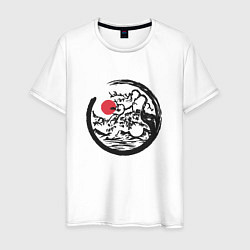Мужская футболка Инь Янь пейзаж в круге Энсо