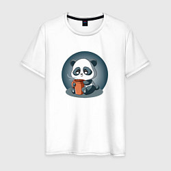 Мужская футболка Панда с кружкой кофе