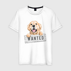 Футболка хлопковая мужская Dog Wanted, цвет: белый