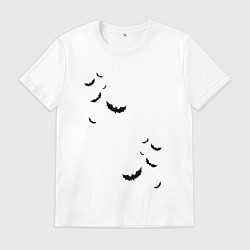Футболка хлопковая мужская Летучие мыши, цвет: белый