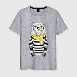 Мужская футболка Hipster Cat