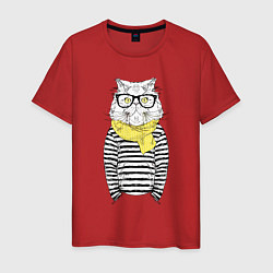 Мужская футболка Hipster Cat