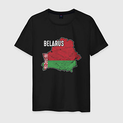 Футболка хлопковая мужская Belarus Map, цвет: черный