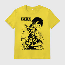 Футболка хлопковая мужская Ророноа Зоро One Piece, цвет: желтый