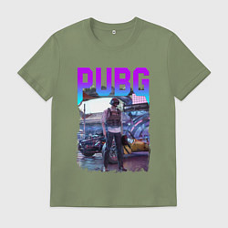 Футболка хлопковая мужская PUBG NEON ПУБГ НЕОН Z, цвет: авокадо