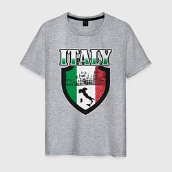 Футболка хлопковая мужская Italy Shield, цвет: меланж