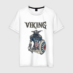 Футболка хлопковая мужская Викинг Viking Воин Z, цвет: белый