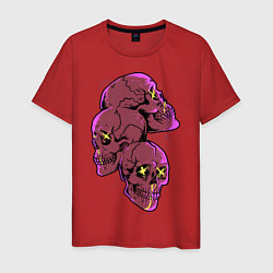 Мужская футболка Pink punk skulls