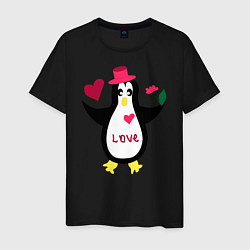 Мужская футболка Влюбленный пингвин