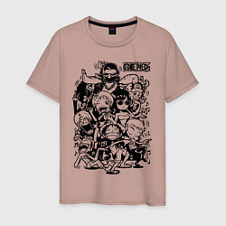 Мужская футболка Персонажи Ван-Пис Большой куш
