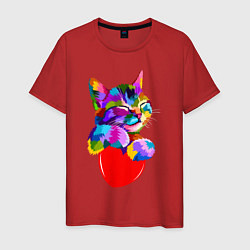Мужская футболка РАДУЖНЫЙ КОТИК RAINBOW KITTY