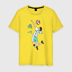 Футболка хлопковая мужская Тоору Ойкава Haikyuu!!, цвет: желтый