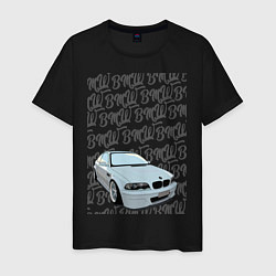 Мужская футболка BMW E46 черные надписи Skylik