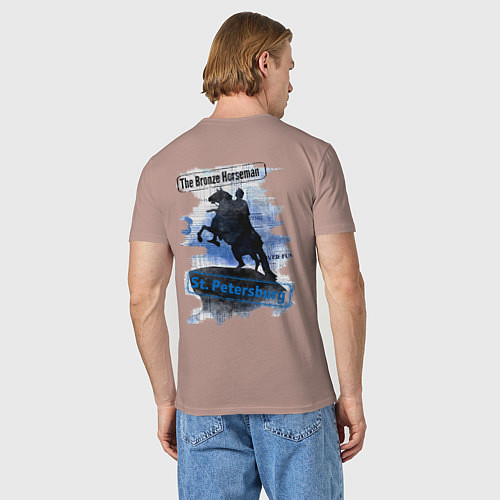 Мужская футболка The Bronze Horseman / Пыльно-розовый – фото 4