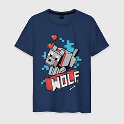 Мужская футболка Майнкрафт Волк, Minecraft Wolf