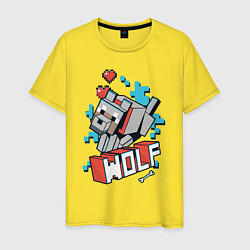 Мужская футболка Майнкрафт Волк, Minecraft Wolf