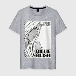 Мужская футболка Billie Eilish, Happier Than Ev