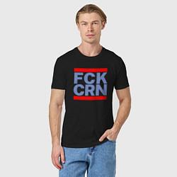 Футболка хлопковая мужская FCK CRN, цвет: черный — фото 2