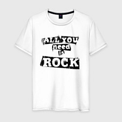 Футболка хлопковая мужская All you need is rock, цвет: белый