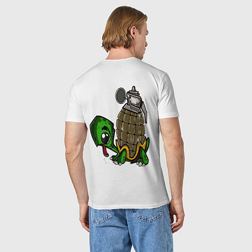 Мужская футболка Explosive turtle / Белый – фото 4