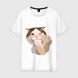 Мужская футболка Подмигивающий котик
