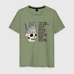 Мужская футболка Задумчивый котик