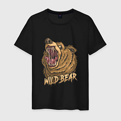 Футболка хлопковая мужская Wild Bear, цвет: черный