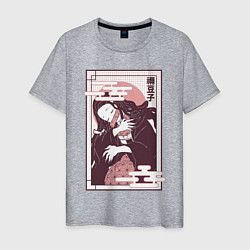 Мужская футболка Незуко спит клинок демонов