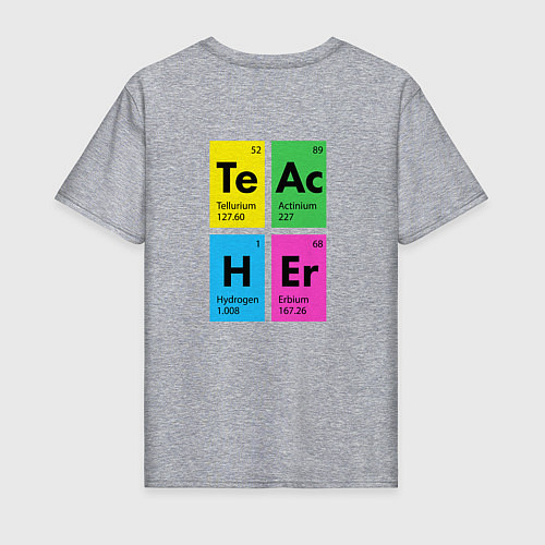 Мужская футболка Самый крутой учитель химии / Меланж – фото 2